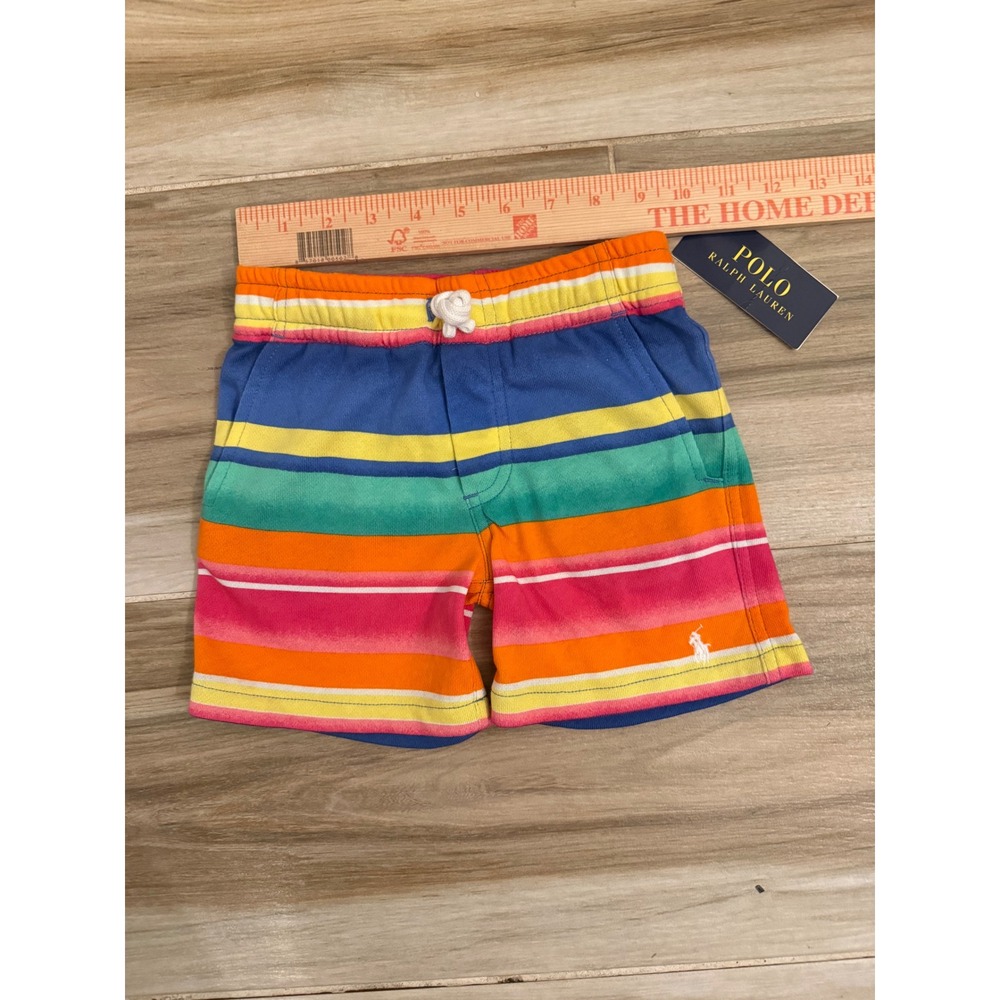 Polo Ralph Lauren Toddler Boys Multi Color Stripe Jersey Shorts Size 2 NWT - Picture 7 of 7